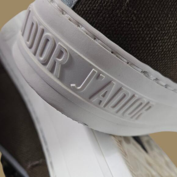 Christian Dior WalkNDior Canvas Sneakers Low Top Cap Toe JADIOR Lace Up Logo 7.5 - Picture 11 of 16